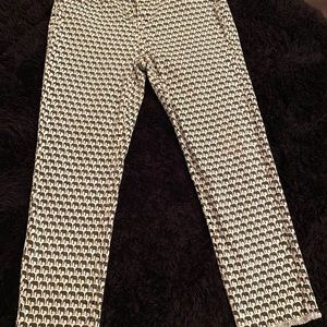 Rafaella Khaki Denim with black elephants size 12.  Little stretch in fabric.